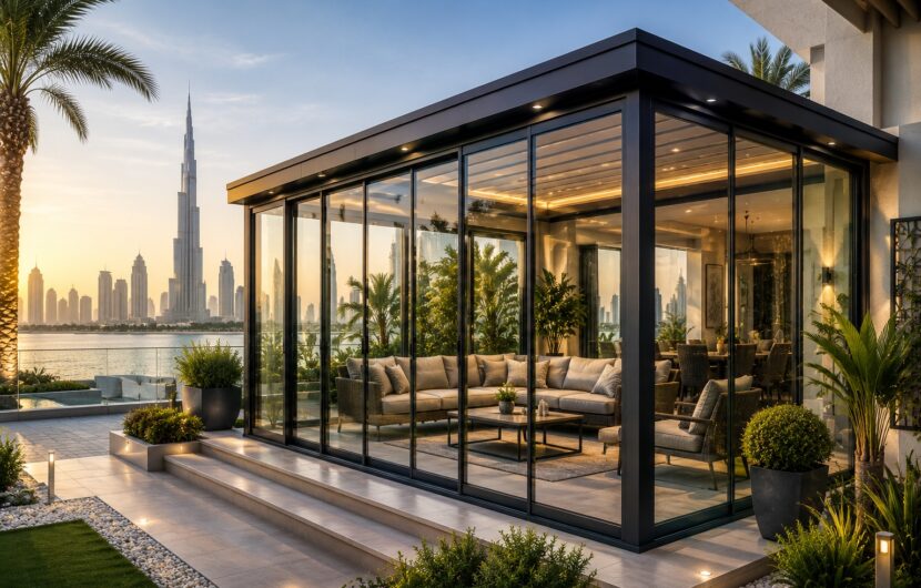 Planning a modern custom glass room installation by Riya Pergola for residential outdoor living.